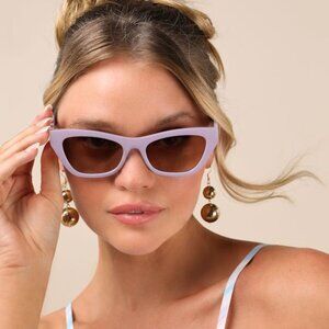 Lulus Ramira Lavender Cat-eye Sunglasses Purple